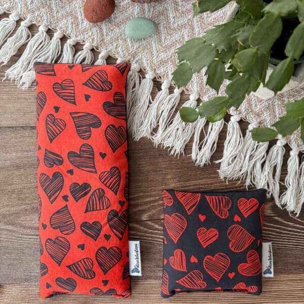 Sacs chauffants - Coeurs rouges & noirs